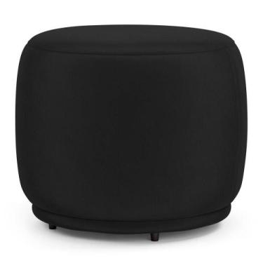 Imagem de Puff Decorativo Orgânico Living Molly Redondo Veludo Preto - Abmaza