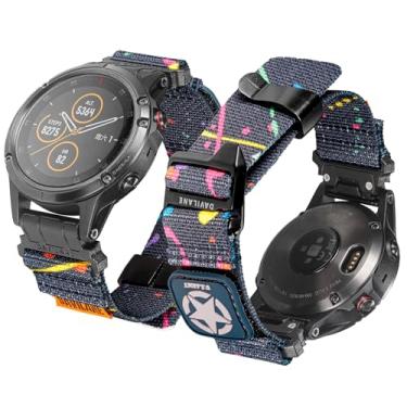 Imagem de Pulseira tática de nylon de 26 mm para relógios Garmin de 51 mm: modular com adesivos intercambiáveis e pulseira de gancho G para Fenix 7X/6X/5X Pro, Epix Pro, Instinct 2X/3, Descent MK