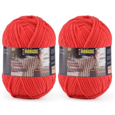 Imagem de 2 novelos de fio de chenille fofo para crochê - fio de cobertor de bebê para tricô - fio de veludo para crochê Amigurumi, fios ultramacios, peso total 400 g/14 oz, comprimento total 480 m/524 jardas