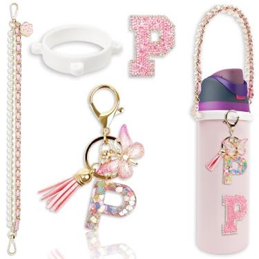 Imagem de Acessórios de letras para garrafas de água Owala – 680 g 947 g 1,134 g, com pingente de inicial bonito e alça de alça, compatível com Free Sip, copo de café, Owala Kids, Sway, Stanley Cup Accessories