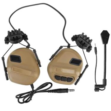 Imagem de byepica Fone de ouvido tático com microfone removível – acolchoamento macio, suporte giratório para airsoft, paintball, fitness – serve para tamanhos de cabeça de 51 a 64 cm