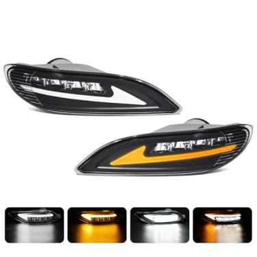 Imagem de OKSIWA Faróis de neblina LED com DRL para Toyota Camry 2002-2004, Corolla 2005-2008, Solar 2002-2003, faróis de neblina dianteiros com seta dinâmico, iniciando animado, inclui interruptor de chicote