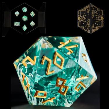 Imagem de Sharp Edge DND Dice with Glowing LED Display Box - Premium Polyhedral Resin Dice for Dungeons and Dragons | Includes Bonus Stickers | Dungeons and Dragons (TTRPG) Dice Set
