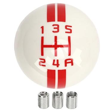 Imagem de Botão de Mudança de Engrenagem de 5 Velocidades, Botão de Mudança de Bola Redonda Polida de Resina Com 3 Adaptadores Compatíveis Com Carro Manual, Identificação Rápida Dos Níveis