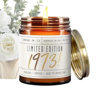 Imagem de Vela de feliz aniversário, velas de outono - Velas de soja de 9 onças Velas perfumadas para casa,Vela de feliz aniversário com 40 horas de queima, decoração de casa para mamãe, Natal