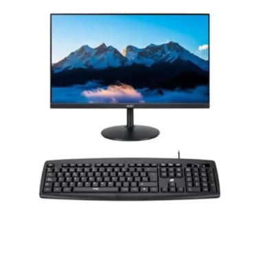 Imagem de Kit Teclado e Mouse com Fio USB, ABNT2, Plug and Play, Plástico ABS, Preto, 104-107 Teclas, para Computador e Notebook