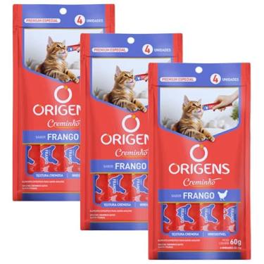 Imagem de Origens Creminho Gatos Frango 60g 3un Igual Churu Sachê
