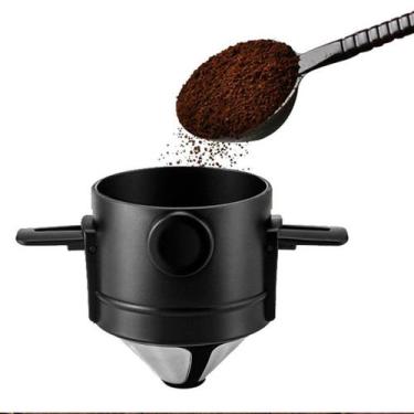 Imagem de Mini Coador De Café Pequeno Inox Portátil Reutilizável - Individual