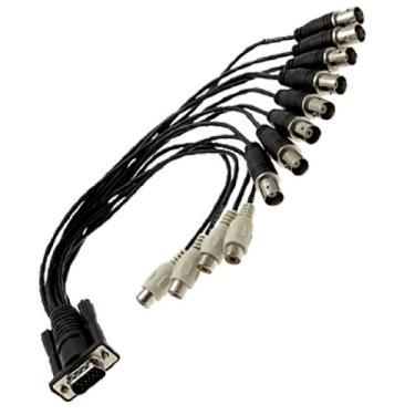 Imagem de Ruilogod Preto VGA HD15 macho para 8 vídeo 4 áudio fêmea cabo adaptador conversor