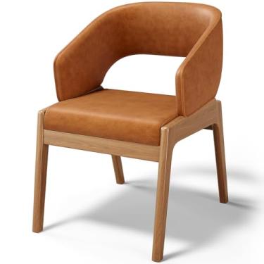 Imagem de Cadeira de Jantar e Estar Living Estofada Lince L02 Couríssimo Canela - Lyam Decor