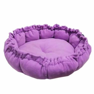 Imagem de Cama Pet com Design Londres, Tamanhos M 46cm, G 60cm, GG 76cm, Conforto e Estilo para Cães e Gatos(Lilás,M (46cm))