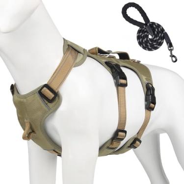 Imagem de Colete Peitoral para Cachorro Médio e Grande com Alça e Faixas Refletivas – Ajustável para Passeios Noturnos e Treinamento(Colete)