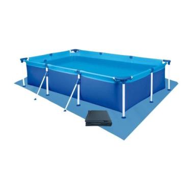 Imagem de Piscina Retangular 2500 Litros Estruturada Premium Capa e Forro Mor
