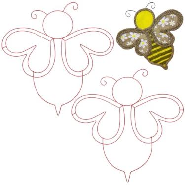 Imagem de SOFPLATE 2 peças de guirlanda de arame de abelha, moldura de metal para primavera, verão, inseto, 35,5 cm, férias, jardim, flor, floral, forma de arame floral, para artesanato, decoração em ambientes