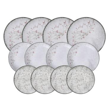 Imagem de Jogo De Pratos Tramontina Floralis Em Porcelana Decorada 12 Peças