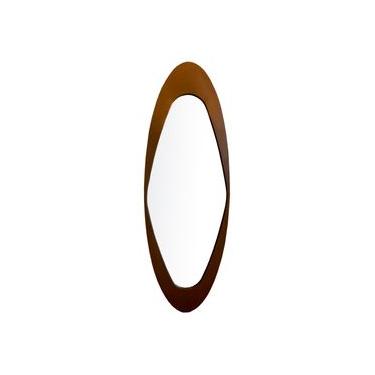 Imagem de Espelho Emoldurado Antique Freijó 134x47cm Oval