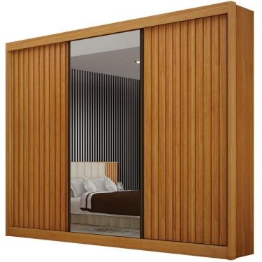 Imagem de Guarda Roupa San Marino Ripado Cinamomo 3 Portas 6 Gavetas Leifer Móveis