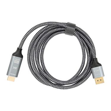 Imagem de SUNGOOYUE Adaptador de Cabo DisplayPort para, Trançado de Alumínio de 6 Pés, 8K 30 Hz, Suporte 4K 120 Hz, Conectores Banhados a Ouro, Conversor DP 1.4 para 2.1