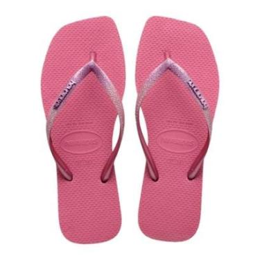Imagem de Chinelo Havaianas Feminino Glitter Square Rosa/Veludo-Feminino