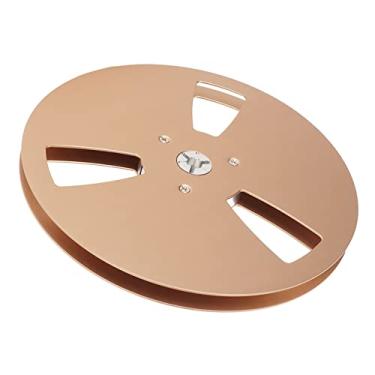 Imagem de Pissente Carretel Vazio, 7 Polegadas de Liga de Alumínio Universal Com Flange NAB Design Clássico de 3 Furos para Tocadores de Fita 1/4 Polegada (GOLD)