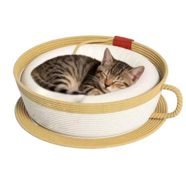 Imagem de Rrlihjgu Cama Ninho Para Gatos,Cesto Arranhador Almofada Tapete - Cama Interior Casa Ninho Cesto Para Gatos - Para Janela Sofá Mesa Brincar Dormir