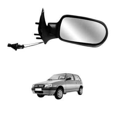 Imagem de Retrovisor Fiat Uno Economy 2009 2010 2011 2012 2 Portas Com Controle Lado Esquerdo Motorista