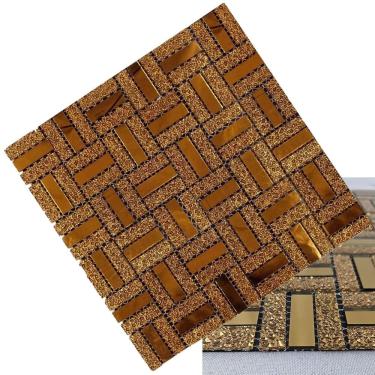 Imagem de Pastilha Vidro Adesiva Parede Decoraçao Banheiro Cozinha Sala Quarto Salao Barbearia Obra Reforma Autocolante Resistente