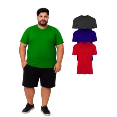 Imagem de Conjunto Com 3 Camisetas Plus Size 100% Poliéster - Colorido - RCV Sto