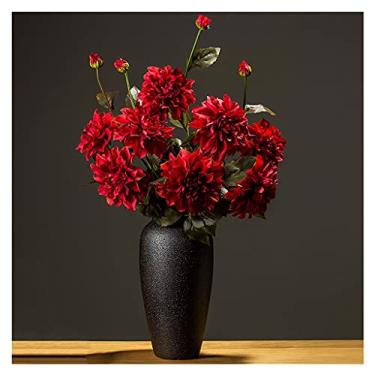 Imagem de Buquê de simulação de flores artificiais sala de estar mesa de jantar interna escritório corredor decoração conjunto floral arranjo de flores falsas outono dália decorações flores