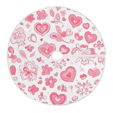 Imagem de Qilmy Saia de árvore de Natal com coração amante 90 cm, camurça para árvore de Natal, adequada para decoração de armário em ambientes internos e externos, festas, escritórios, lojas, armários636