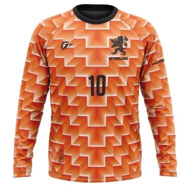 Imagem de Camiseta Manga Longa Filtro UV Holanda Retrô Euro 1988-Masculino