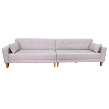 Imagem de Sofá  Gianni Bipartido Tecido Acquablock Pé Trapézio Claro  300cm - 4R