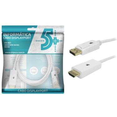 Imagem de Cabo Displayport 1.2 Displayport + Hdmi Branco 2M Com Trava