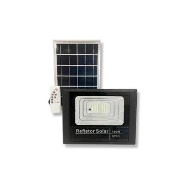 Imagem de Refletor Holofote Ultra Led Solar 100W Placa Solar+ Controle - Kh7