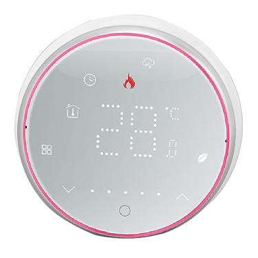 Imagem de aqxreight Termostato Inteligente Display LED Programável de 1 Semana Termostato Digital Redondo Embutido AC95?240V para de Aquecimento de água Display Preto que Economiza Oferta Ocular Interface