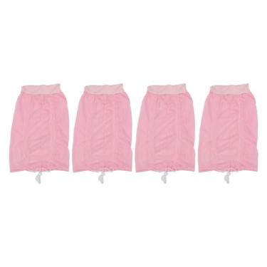 Imagem de SIWOTED 4 peças de chapéu de rede de cabelo com cordão ajustável alça lavável e reutilizável boné de rede para secar cabelos cacheados (Rosa)