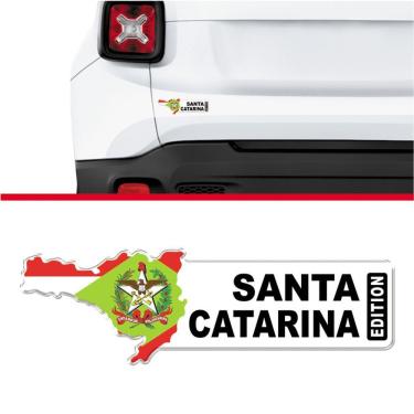 Imagem de Adesivo Resinado Estado De Santa Catarina Edition Branco