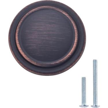 Imagem de AmazonBasics puxador de armário de gaveta de argola reta, Pacote com 25, 3.18 CM Diameter, Oil-Rubbed Bronze