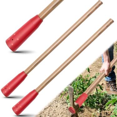 Imagem de Lasnten Pacote com 2 cabos de picareta de madeira com extremidade de borracha de substituição para picareta de argila para cortar solo, fazenda, jardinagem, paisagismo