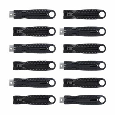 Imagem de SELLER Estilete de Segurança Auto Retrátil AR-1000 Pacote com 12 Unidades, para Uso Pesado com Lâmina de Aço Carbono, Corpo Resistente em ABS, Ideal para Ambientes Industriais e Operacionais