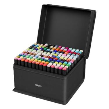 Imagem de Marcadores para adultos – Conjunto de canetas para colorir | 168 cores, ferramentas de artesanato, material escolar, conjunto de artesanato para adultos, crianças, diário, pintura, esboços