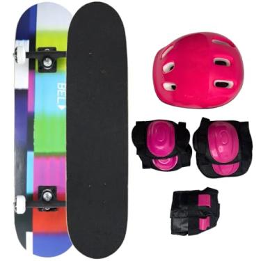 Imagem de Skateboard Semi Profissional com Kit Protetor Completo Shape Resistente Rodas de Alta Performance Iniciantes Intermediários Urbano Lazer Adulto Juvenil (Abstrato)
