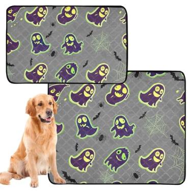 Imagem de Almofada reutilizável para animais de estimação de fantasmas fofos, gatos, cinzentos, almofadas de xixi para cães, tapete de gaiola de cachorro fofo, impermeável, absorvente, almofadas de treinamento