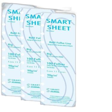 Imagem de Kit 3 Refil Caderno Inteligente 90G 100 Folhas Liso Grande