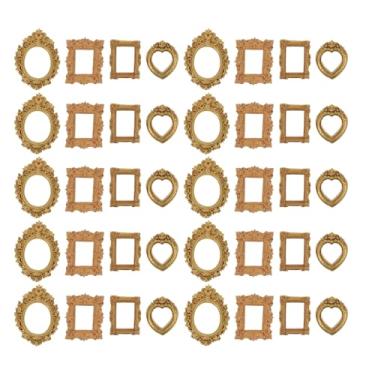 Imagem de NUOBESTY 40 peças de mini molduras vintage de resina, pequenas molduras antigas para decoração de mesa de parede e manicure
