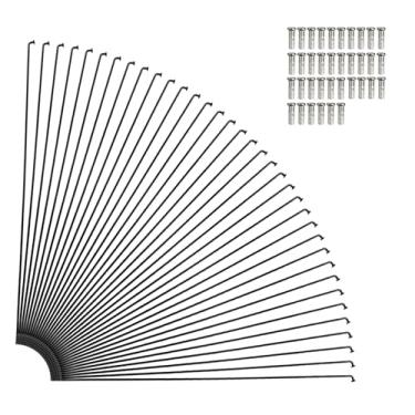 Imagem de GATWOEST 36 unidades 14G J Bend Raios de bicicleta de aço preto com 36 bicos de latão Novos raios de ciclo atualizados para MTB, Ebike, montanha, bicicletas urbanas de estrada e bicicleta elétrica