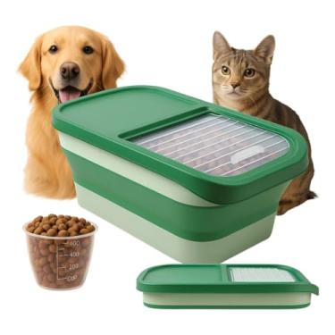 Imagem de Porta Ração Container Hermético 11,5L para Pets com Medidor até 7kg(VERDE)