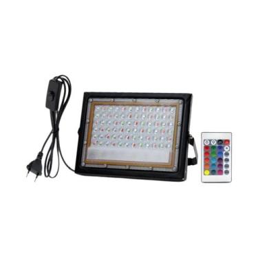 Imagem de Holofote externo LED 50W/100W com luz branca/luz quente/RGB com interr