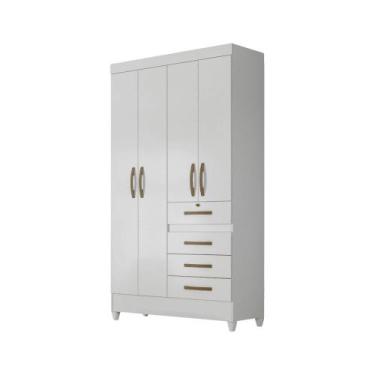 Imagem de Guarda-Roupa Sobral - MDP 4 Portas 4 Gavetas Pés em PVC - Moval, Flex
