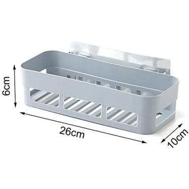 Imagem de GLOGLOW Rack de Armazenamento Cesta de Chuveiro, Prateleira Organizadora de Armazenamento Com Design de Drenagem, Branco Cinza Bege, 10,24 X 3,94 X 2,36 Polegadas de Plástico Montado na Parede Nan